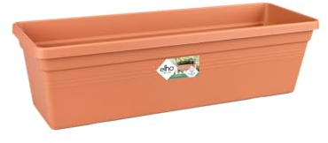 Elho Green Basics Trough 80 - Fioriera per Balcone esterno - Ø 79.0 x H 14.0 cm - Marrone/Mild Terra
