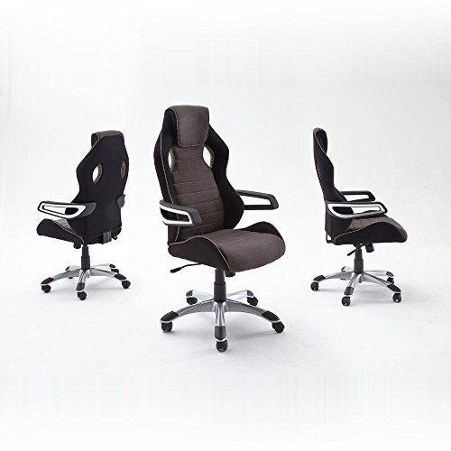 Robas Lund, Stuhl, Bürostuhl, Chefsessel, Karlo, grau/schwarz, 64 x 65 x 122-132 cm, 63536GS8