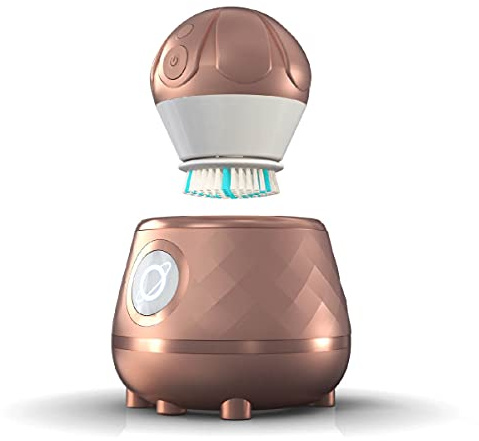 TAO Clean Ona Diamond Orbital Facial Brush and Cleansing Station, Electric Face Cleansing Brush with Ergonomic Handle, Dual Speed Settings, Rose Gold