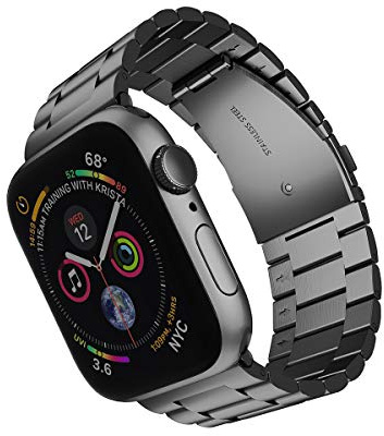 ARTCHE Klockarmband för Apple Watch 46mm 49mm 45mm 44mm 42mm, Kompatibelt med iwatch Armband Serie 10/Ultra 2/Ultra/9/8/7/6/SE/5/4/3/2/1, Rostfritt stål Ersättningsband Herrarmband i Metall, Svart