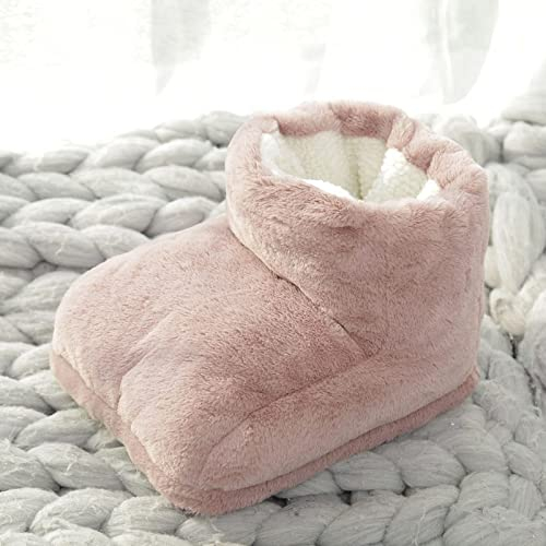 JeffMVP Foot Warmer, Foot Warmers for Men Women Non Electric, Warm Feet Aid Poor Circulation & Foot Pain, Durable Anti-Slip Sole, Ultra Soft Plush Winter Foot Warmer for Home Or Office Use Pink