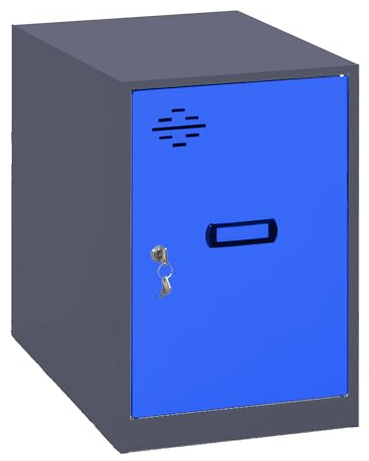 SimonRack Låsskåp, Metall, Antracit/Blå, 475x300x500
