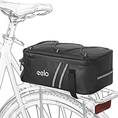 eelo Bike Pannier Bag for Bicycle Rack - Waterproof, 7L Rear Carrier with Rain Cover