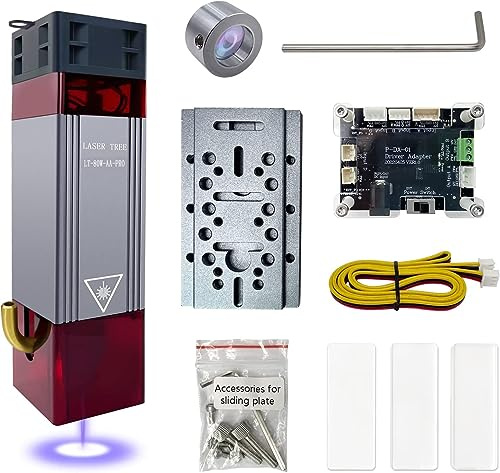 Kit module laser amélioré de puissance optique 10W avec assistance pneumatique et protection oculaire magnétique ensemble, 10W tête laser double spot comprimé ultra-fin pour machine à graver laser,24V