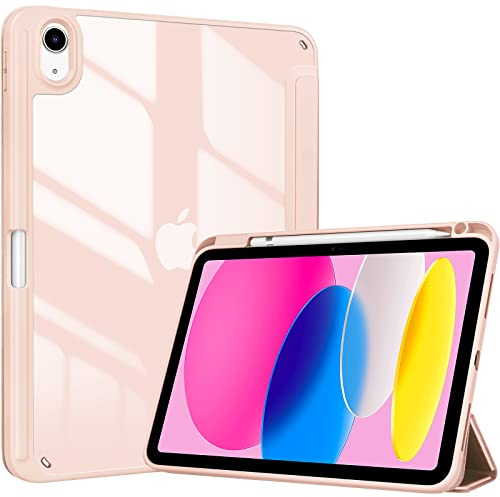 ProCase Funda para iPad 11ª Generación A16 2025 11 / iPad 10ª Generación 2022 10.9, Capa Trifold Delgada Translúcida con Soporte para Lápiz Resistente y Elegante -Rosa Oro