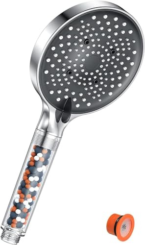 Filter Shower Head,YEAUPE PRO 6 Modes Remove Residual Chlorine,Reduces Dry Itchy Skin,Water Softener for Hard Water,High Pressure,Φ130mm,Large Powerful Flow,Universal Replacement Bathroom Shower