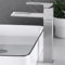 SHANFO Waschtischarmatur Hoch, Wasserhahn Bad Wasserfall, 360° Schwenkbar Mischbatterie Waschtisch, Einhebelmischer für Bad, Hoch Armatur, Gebürstet, 6M2OK-T