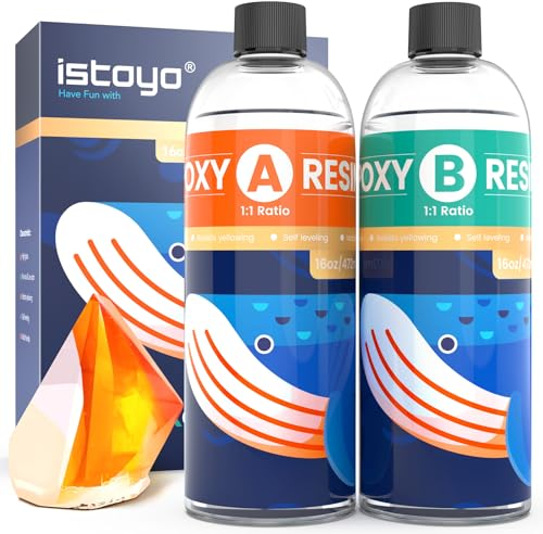 ISTOYO Epoxidharz, 32oz/944ml Epoxidharz Set, Epoxidharz mit Härter 1:1, Kristallklar Keine Blasen Harz Liefert für Kunst Gießharz, Gussbeschichtung Holz, Harzformen