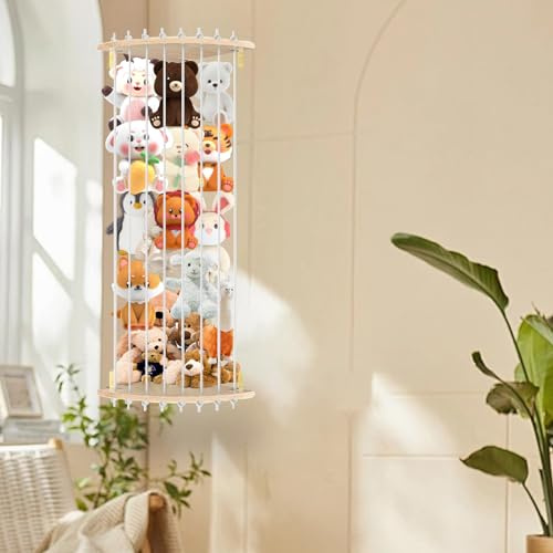 Tefola Armoire de Rangement pour Jouets en Peluche, Rangement pour Animaux en Peluche, Coin en Forme D'éventail à Suspendre, Longueur Réglable, Jouet étagère de Collection pour Chambre d'enfant