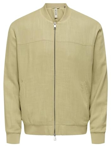 ONLY & SONS Onsrenato Life CTN - Chaqueta de Lino para Hombre OTW, Sarga, Talla L, Sarga, L