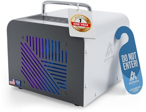 AirRevive Générateur d'ozone – 40 000 mg/h Éliminateur d'odeurs d'ozone – Machine portable d'élimination des odeurs pour fumée, animaux domestiques et autres odeurs, purificateur d'air ioniseur à