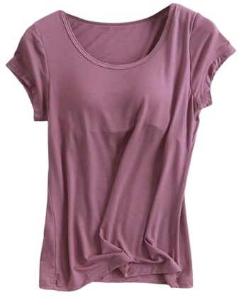 Debardeur Soutien Gorge Integre, Débardeurs Femme avec Soutien Gorge Intégré Débardeurs D'entraînement Haut de Yoga Camisole Manches Courtes Débardeur de Course Débardeur Haut T-Shirt Femmes