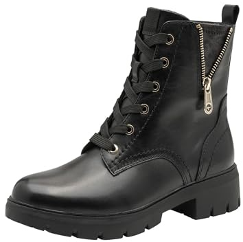 Tamaris Comfort bottines femme à lacets avec stretch, Black/Gold, 37 EU