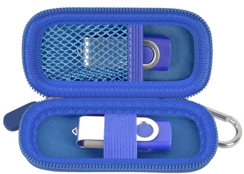 Étui de rangement pour clé USB compatible avec SanDisk/Samsung/pour lecteur flash PNY, clé mémoire, lecteur flash Thumb Drive, 16/32/128 Go, porte-accessoires électroniques (bleu foncé)