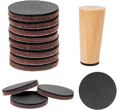 12 Pcs Felt Furniture Pads Floor Protectors, 2 Inch Round Anti Scratch Self Adhesive Felt Pads for Furniture Feet Table Leg Sofa Leg Chair Feet Chair Padss, for Hardwoods Wood Floor Protectors