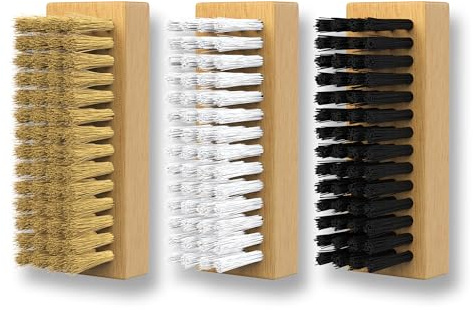 BALM Borste + rent rengöringsborstset – kraftfull smutsborste – speciell textilborste – läderborste med naturborst – rengör skonsamt material som läder, textilier, råläder och syntetmaterial