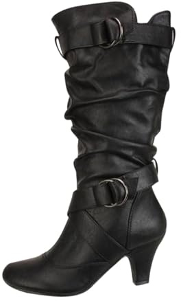 Generico Stivaletti Retrò Donna Eleganti con Tacco Affusolato Stivali Alti Moda Autunno Inverno (Black, 41)