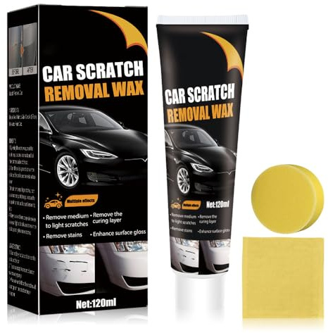 2026 New Car Scratch Removal Wax, Scratch Remover for Vehicles, Car Scratch Removal Polishing Wax Scratch Repair Paste Kit with Wipe and Sponge for Deep Scratches (1 Set)