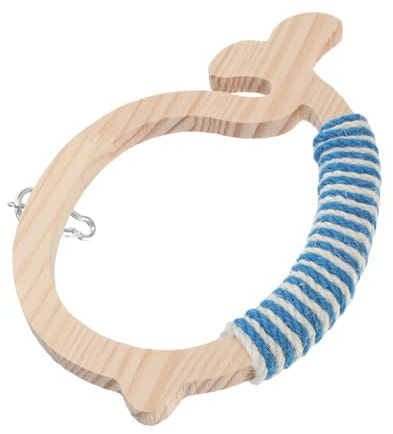 Totority Columpio para Pájaros de Madera Hamaca Estilo Ballena, Perchero Colgante para Jaulas, Juguete Columpio para Loros y Periquitos, Accesorio para Aves Domésticas, Resistente