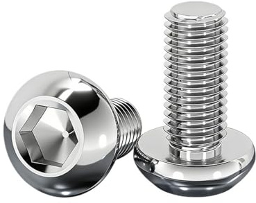 Linshuvudskruvar halvcirkelformad huvudskruv med insexkant, rostfritt stål 304, M3, M4, M5, M6, M8, M10, halvcirkelformat monteringstillbehör (15 mm, M4 20 st)