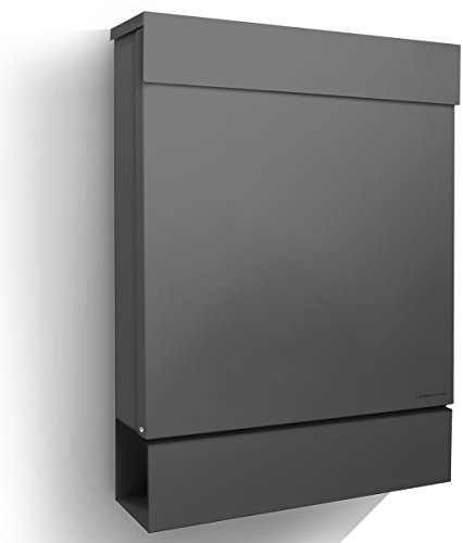 Radius® Designer Briefkasten - personalisiert mit Lasergravur - 10 Jahre Funktions- und Korrosionsgarantie - Postkasten inkl. Montagematerial – Letterman M Anthrazit