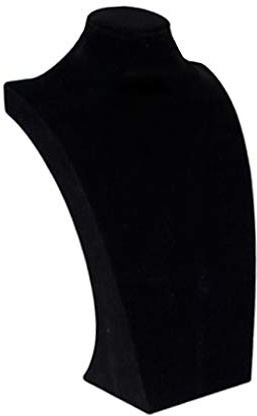 B Baosity Manichino per Busto Da Esposizione Semplice per Collana in Velluto, Espositore per Gioielli, Premium - Nero - 29x17x9.5cm