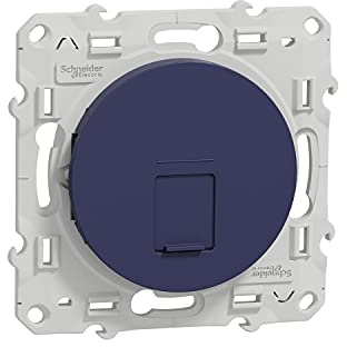 Schneider Electric - Odace, prise RJ45 Cobalt, grade 1 (téléphone + informatique) cat. 6 UTP, à vis - S550475