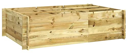 MOONAIRY Hochbeet, Palettenrahmen, Hochteich, Gemüsebeet, Kräuterregal Balkon, Blumenbeet, Kräuterspirale, Tomatenbeet, Pflanzhochbeet, 150x100x40 cm Imprägniertes Holz