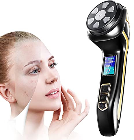 Mini Macchina HIFU 4 in 1 Dispositivo di Bellezza per il Lifting della Pelle per le donne viso e Corpo Mento Collo Occhio, Massaggiatore Facciale Portatile a Impulsi RF ad Ultrasuoni EMS