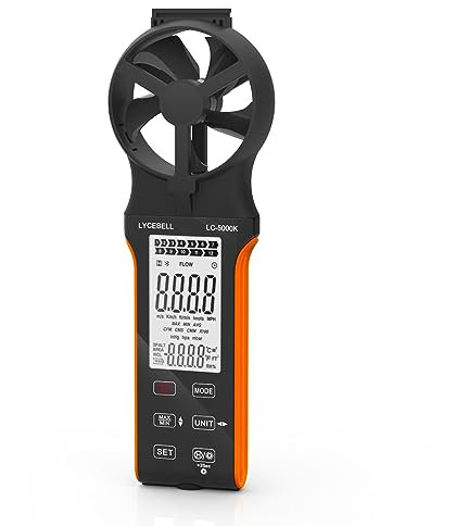 Digital Anemometer Handheld Wind Speed Meter for Measuring Wind Speed, Temperature and Wind Chill with Backlight and Max/Min