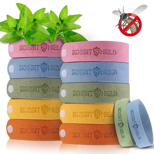 Braccialetto Antizanzare,12 Pezzi Braccialetti Repellenti Antizanzara Insetti,100% Naturali Sicuro non Tossiche Regolabile per Bambini e Adulti,Zanzarella per Sport e Attività all'Aria Aperta
