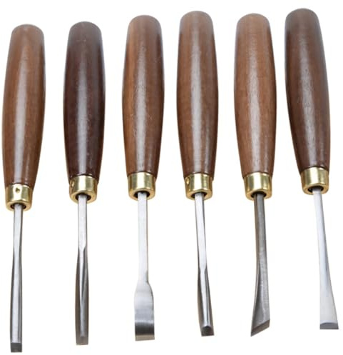 BESTonZON 6St Set huggen mejsel träsnideri verktyg verktygssats för snickare handhålsverktyg snidningsverktyg carving mejsel kit snickare handverktyg snidade svit snickeri mejsel valnöt