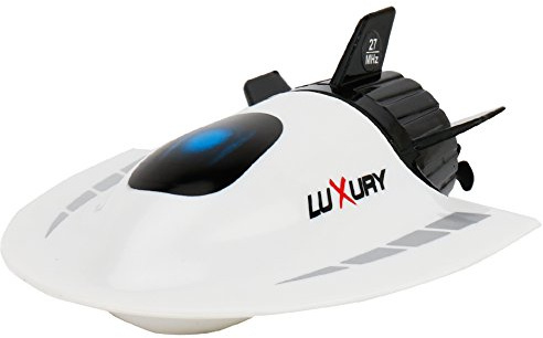BSTCAR Barco de Juguete con Control Remoto, Submarino RC, Vehículos de Juego, Barco de Agua Electrónico, Submarino RC Recargable, Regalos para Niños y Niñas (Blanco)