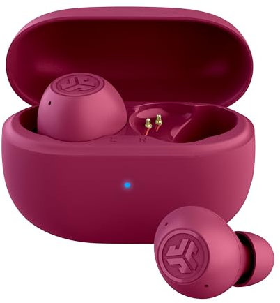 JLab Go Pop ANC Active Noise Cancelling Earbuds, Bluetooth Earphones, 24+ Hr Playtime Wireless Headphones, IP55 Sweat-Resistant In Ear Buds with Microphone, Clear Calls & Multipoint, Fuchsia