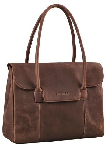 STILORD Carrie Shopper Piel Mujer de Hombro Bowling Handbag Elegante de Mano Grande Tote Shopping Bag Serraje Cuero Genuino Color:sapelli - marrón