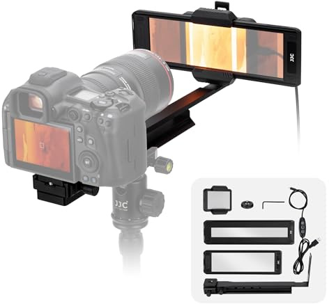 JJC Film Digitalisierungs Adapter mit verstellbarem Stab & LED Licht Set 35mm Negativfilm & Dia in Digitale JPEG umwandeln, 35mm Negativfilm Adapter für Canon Sony Nikon Makro Objektiv