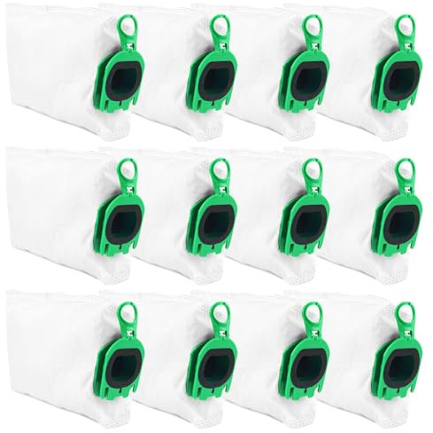 Fervalyna 12 Piezas Bolsas Aspiradora Compatible con Vorwerk Kobold VB100 FP100, Bolsas de Aspiradora, Bolsas de Polvo, Bolsas de Filtro Repuesto para Vorwerk Kobold VB 100 FP 100 Aspiradora