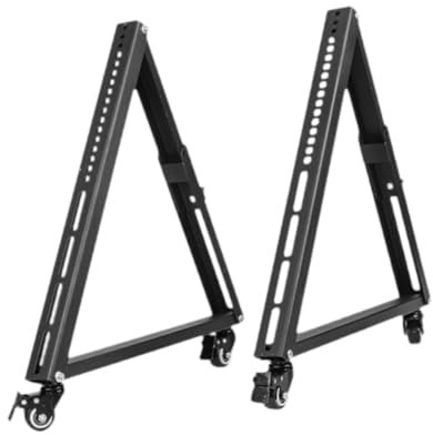 Folpus Support TV Roulant à Basse Hauteur, 2 Unités, Chariot pour Moniteur avec Mobilité, 32 Pouces à 55 Pouces