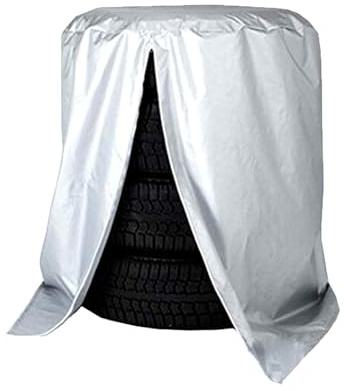 MIAOMI Copertura Protettiva per Pneumatici, Borse Impermeabili per Pneumatici 210D - Copertura per Pneumatici in Tessuto Oxford con Cerniera Copertura(Silver,65x90cm)