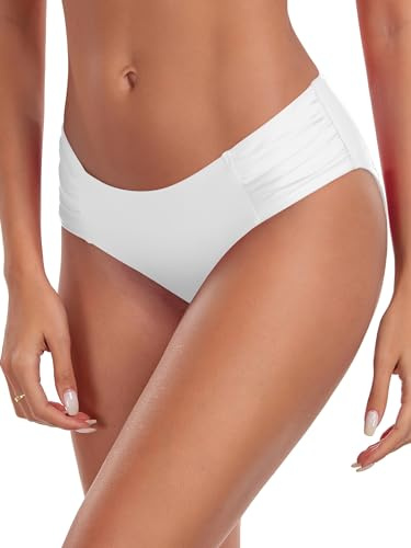 Ocean Blues Bas de bikini froncé sur les côtés pour femme