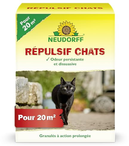 Neudorff Répulsif Chats – Le répulsif prêt à l'emploi repousse efficacement les chats sans les endommager - suffisant pour 20m²