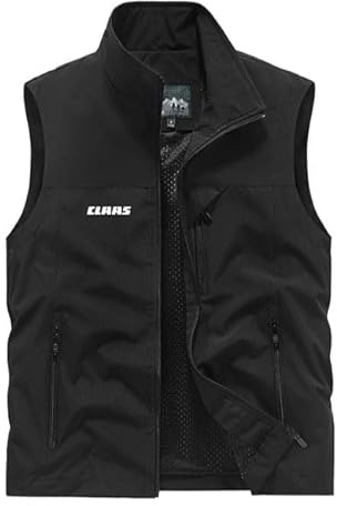 TAYYSMY Gilet de pêche pour homme avec plusieurs poches, veste de travail pour Cl_aas, veste légère sans manches pour la randonnée en plein air, Noir , M