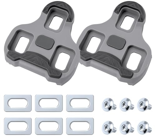 Bicycle Cleats for Look Keo Grip, Pedal Plates, Self-Locking Cleats for Click Pedals, Road Bike, Compatible with Look Keo Pedals, Grey 4.5°, Non-Slip for Road Bike Tours and Training Rides (2 Pieces)