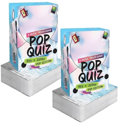 Juego de Trivia Musical de Letras de Canciones de los 90 y 2000. Un Divertido Juego de adivinanzas nostálgicas para Adolescentes y Adultos, Ideal para Fiestas con Amigos y Familiares (2PCS)