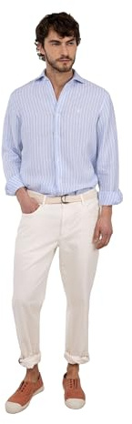 El Ganso Camisa Lino Butcher Celeste