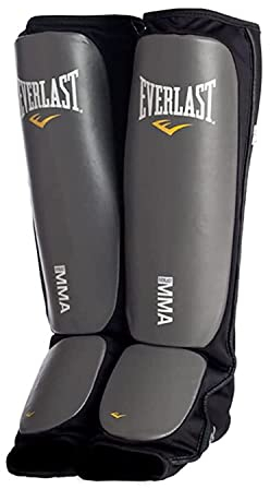 Everlast Unisex - Erwachsene Sport Boxen Schienbeinschutz Martial Mixed Arts Shinguard, Schwarz, S/M