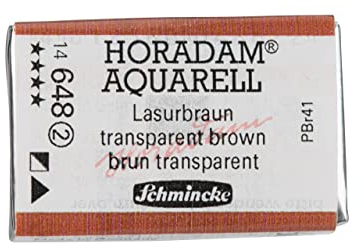 Schmincke – HORADAM® AQUARELL - feinste Künstler-Aquarellfarben, 648 Lasurbraun, 14 648 043, 1/1 Näpfchen