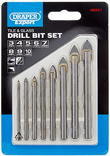 Draper 48221 Expert Tiles and Glass Drilling Set, 8 Pieces , Blue