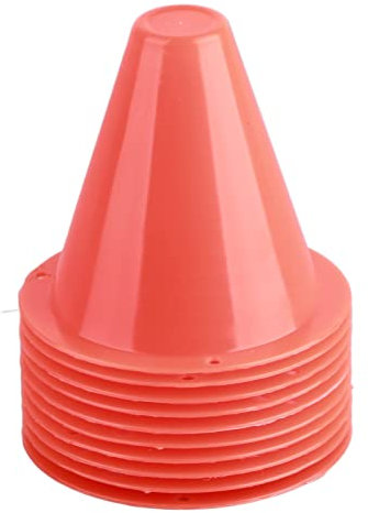 Keenso Set mit Fußballmarkern, 10 Stück, Markierungspunkte für Fußball, Training, Fußball-Absperrungen, aus Kunststoff (orange)