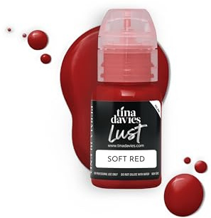 Tina Davies Professional Envy & Lust Lip Pigments - Permanent Lip Makeup - Colors Heal True to Tone - High Retention - Lust Soft Red, 1/2oz/15ml Bottle